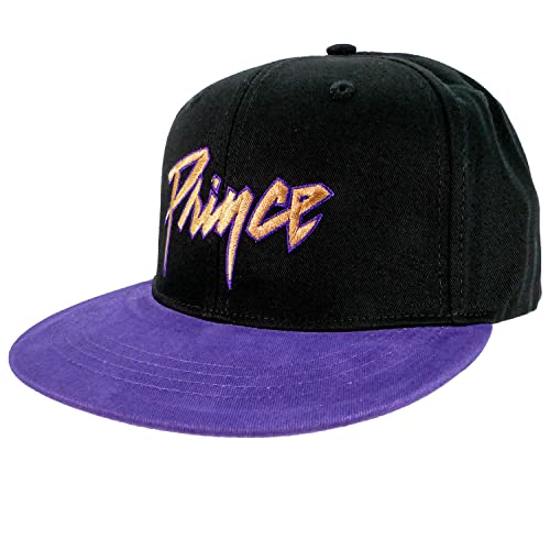 Prince Baseball Cap Gold Logo & Symbol Official Black & Purple Unisex One Size