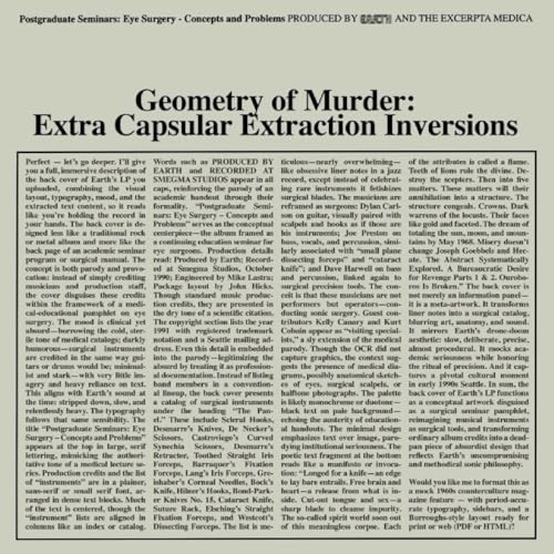 Earth X Black Noi - Geometry Of Murder: Extra Capsular Extraction Inversions [VINYL]