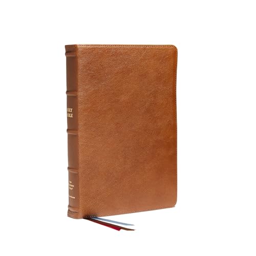 NKJV, Reference Bible, Classic Verse-by-Verse, Center-Column, Premium Goatskin Leather, Brown, Premier Collection, Red Letter, Comfort Print: Holy Bible, New King James Version [Leather Bound] [2022] Thomas Nelson