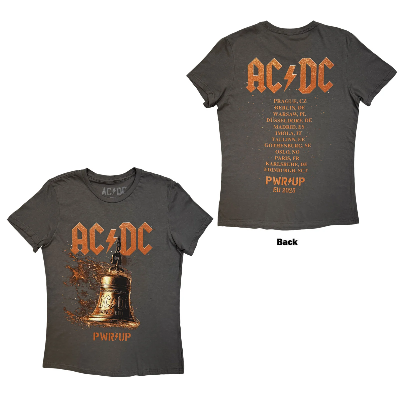 AC/DC Ladies T-Shirt: Bell Lightning EU Tour '25