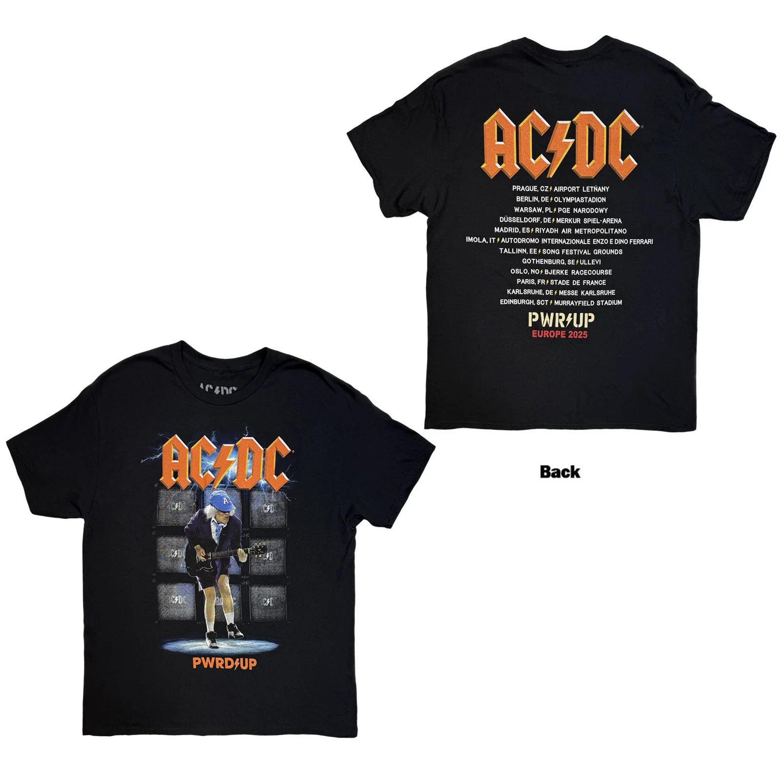 AC/DC Unisex T-Shirt: Angus Amps EU Tour '25