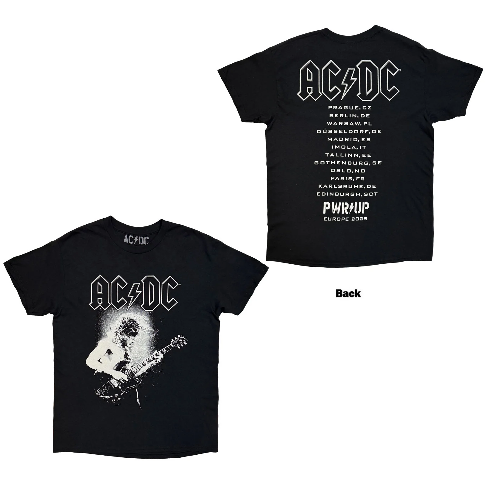 AC/DC Unisex T-Shirt: Angus Putland EU Tour '25