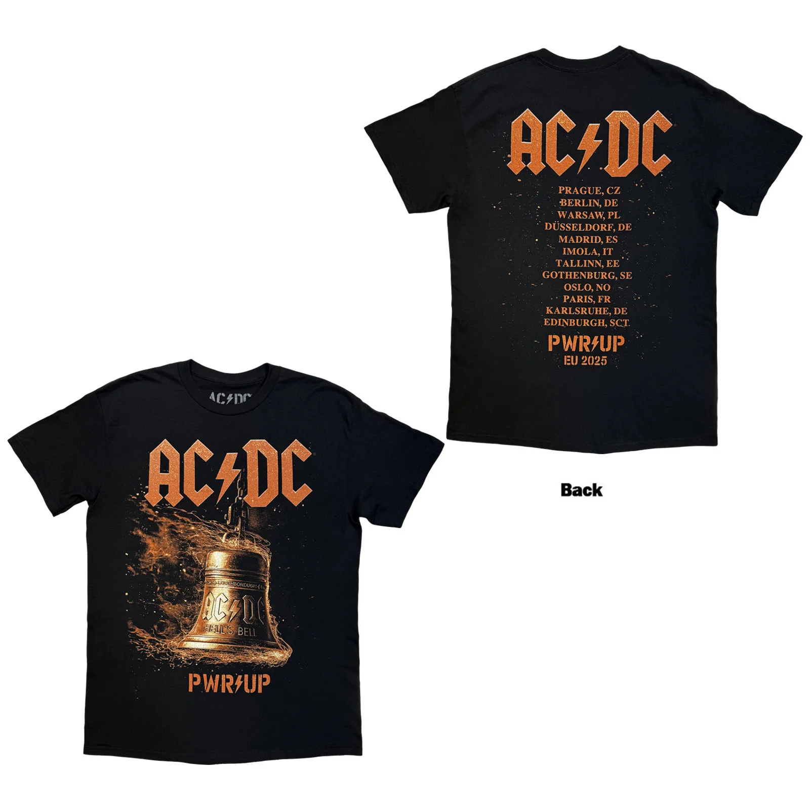 AC/DC Unisex T-Shirt: Bell Lightning EU Tour '25