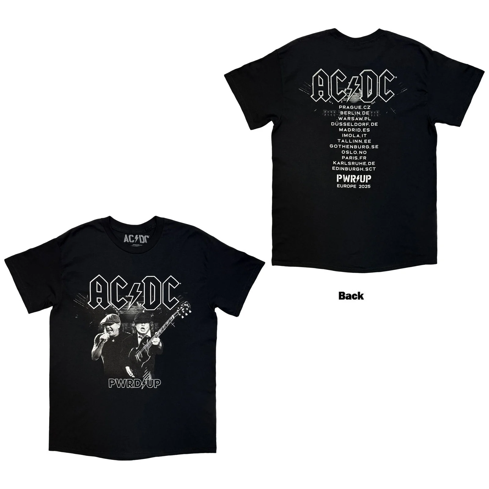 AC/DC Unisex T-Shirt: B&W Photo North American Tour '25