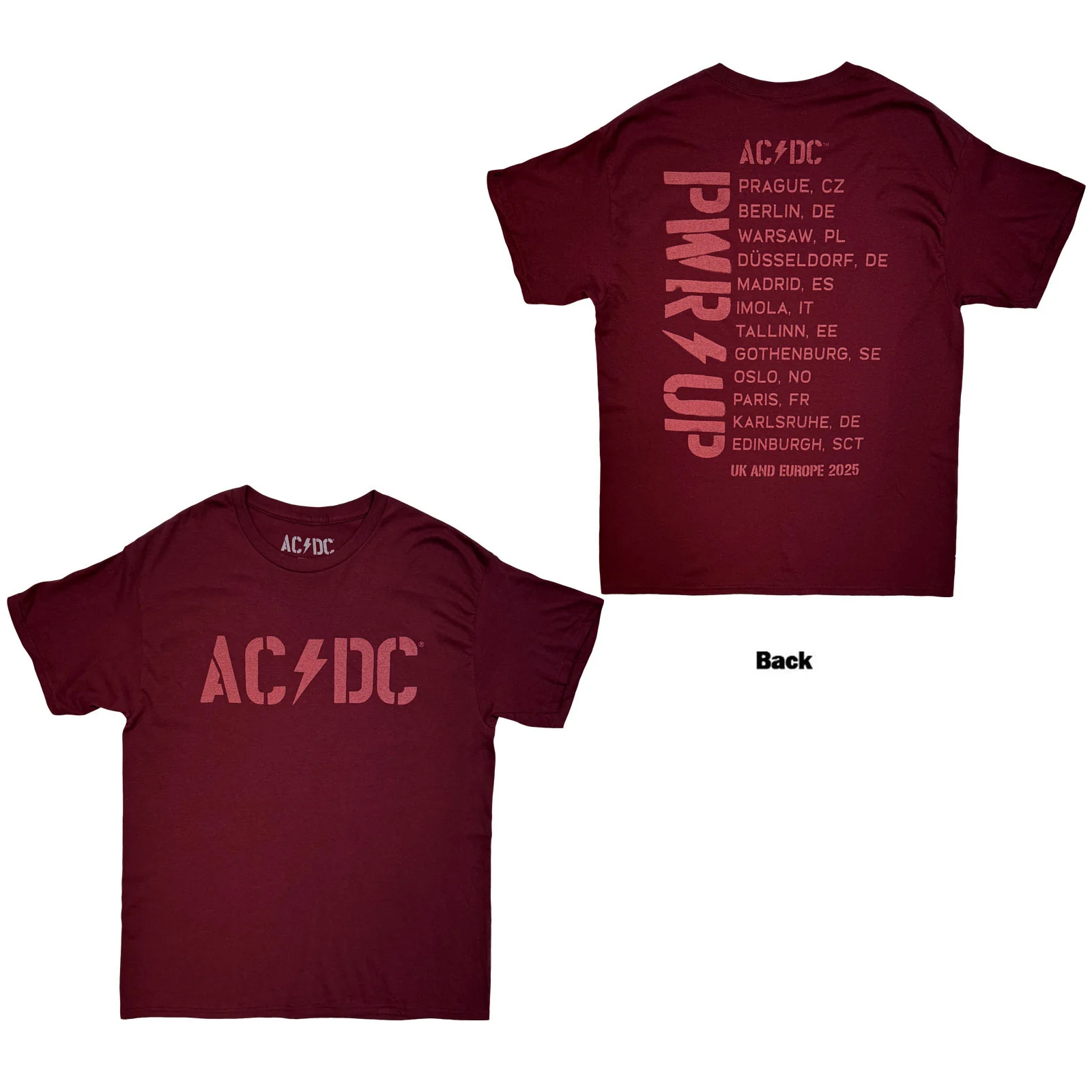 AC/DC Unisex T-Shirt: Logo EU Tour '25