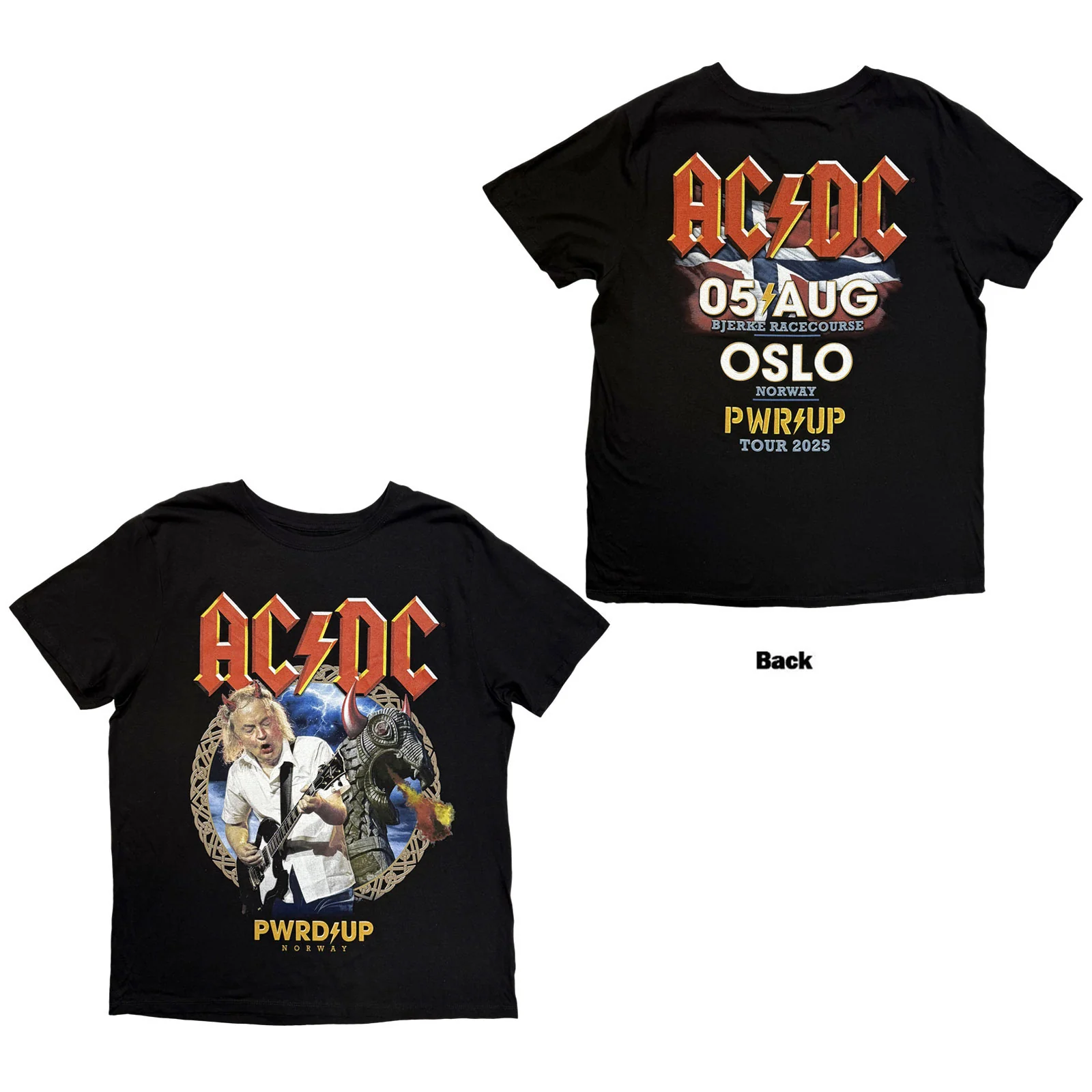 AC/DC Unisex T-Shirt: PWR'D-UP Norway EU Tour '25