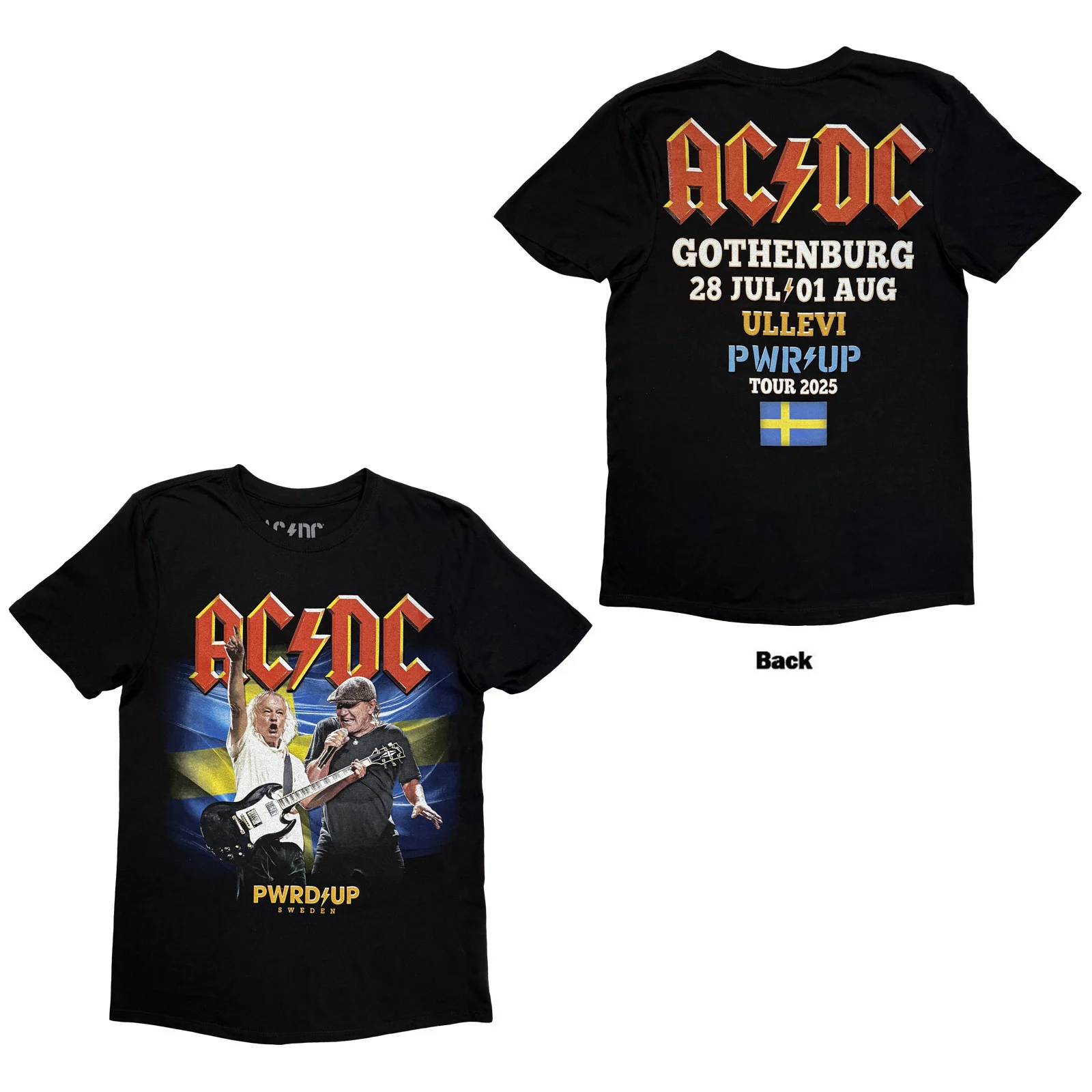 AC/DC Unisex T-Shirt: PWR'D-UP Sweden EU Tour '25
