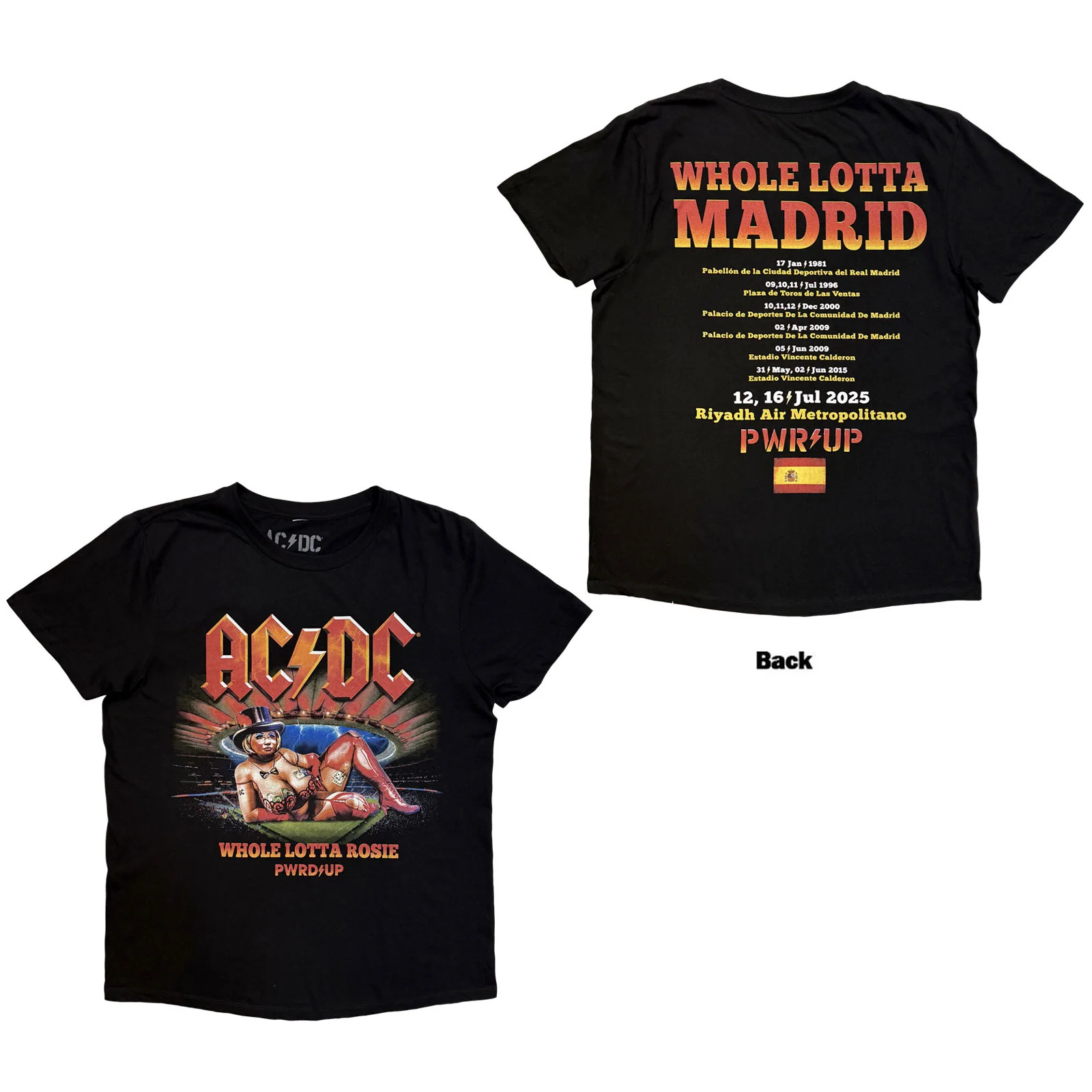 AC/DC Unisex T-Shirt: Whole Lotta Madrid EU Tour '25