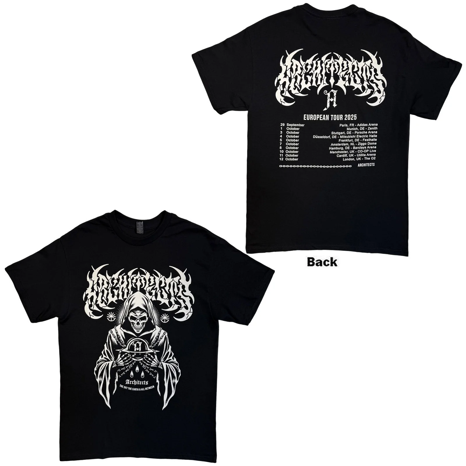 Architects Unisex T-Shirt: TSTE & AB Skeleton EU Tour 25