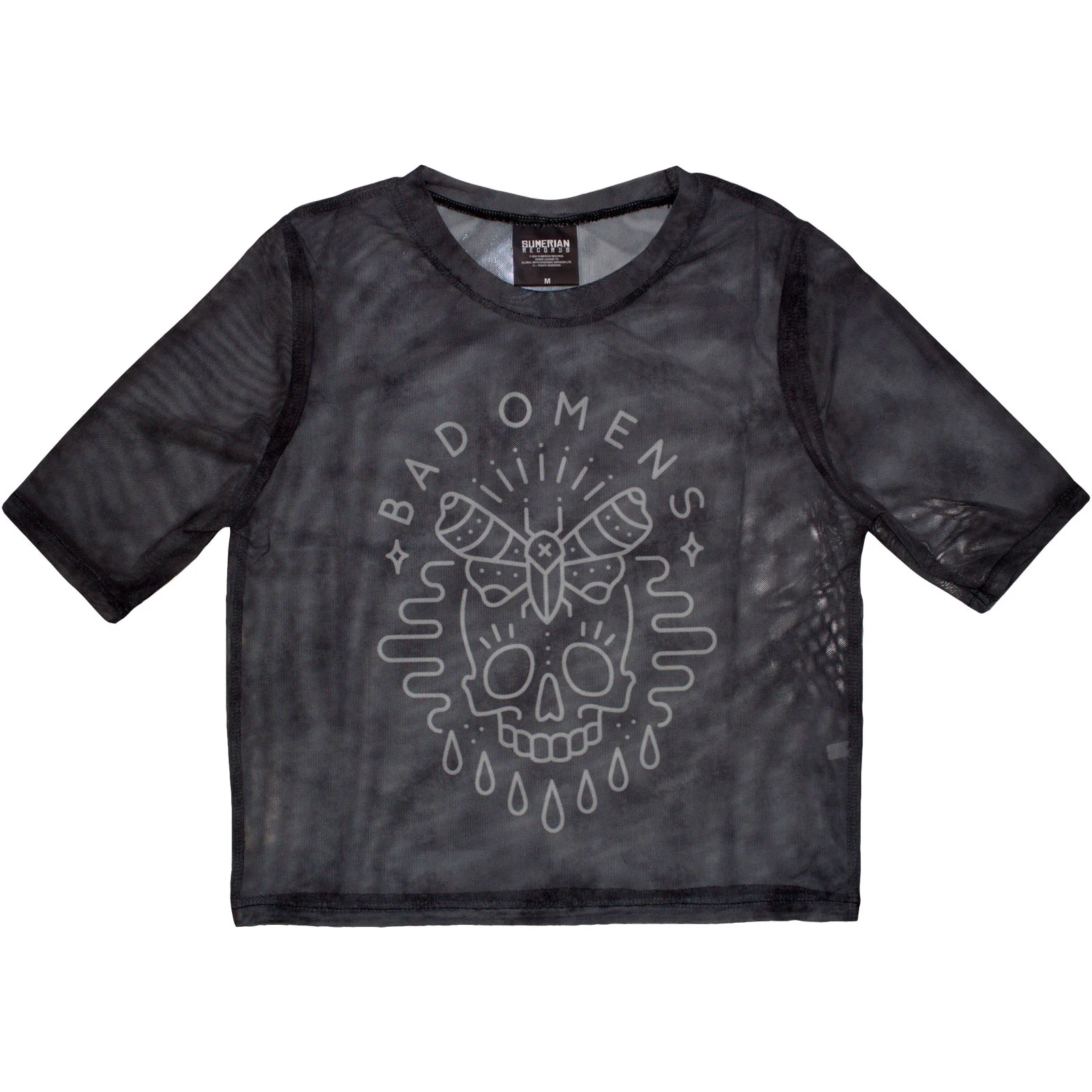 Bad Omens Ladies Crop Top: Moth Skull - Image 2