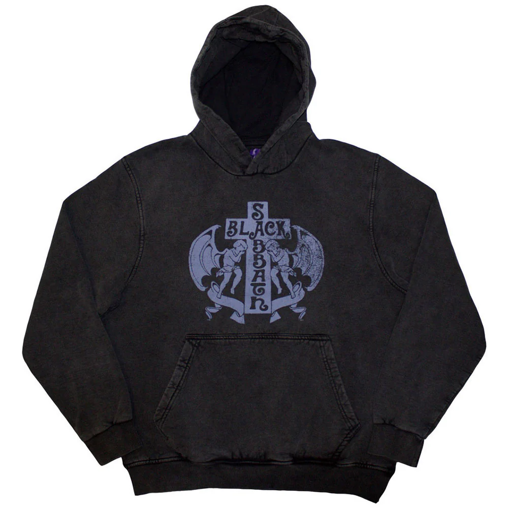 Black Sabbath Unisex Stone Wash Pullover Hoodie: Angels