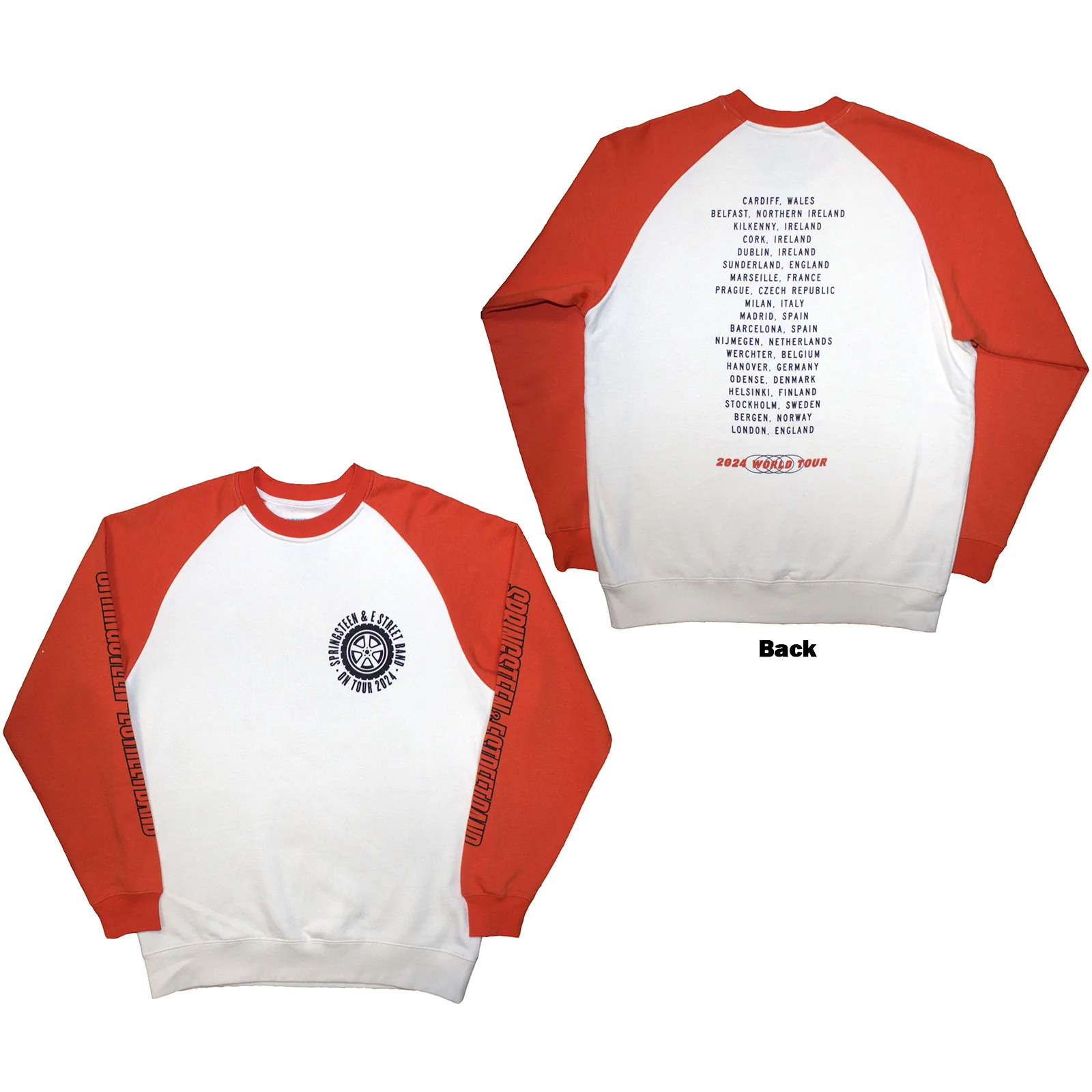 Bruce Springsteen Unisex Raglan T-Shirt: Tour '24 Wheel