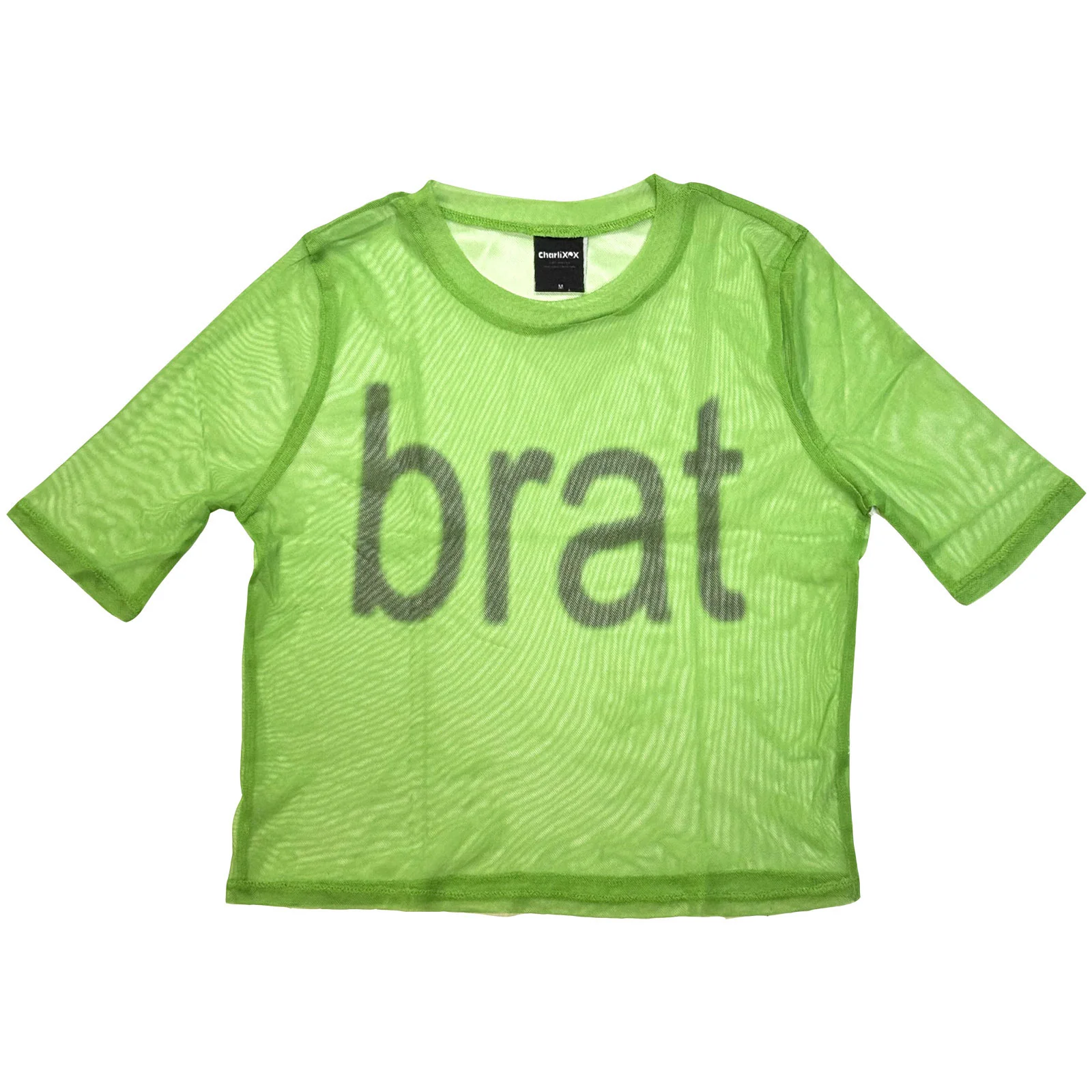 Charli XCX Ladies Mesh Crop Top: Brat