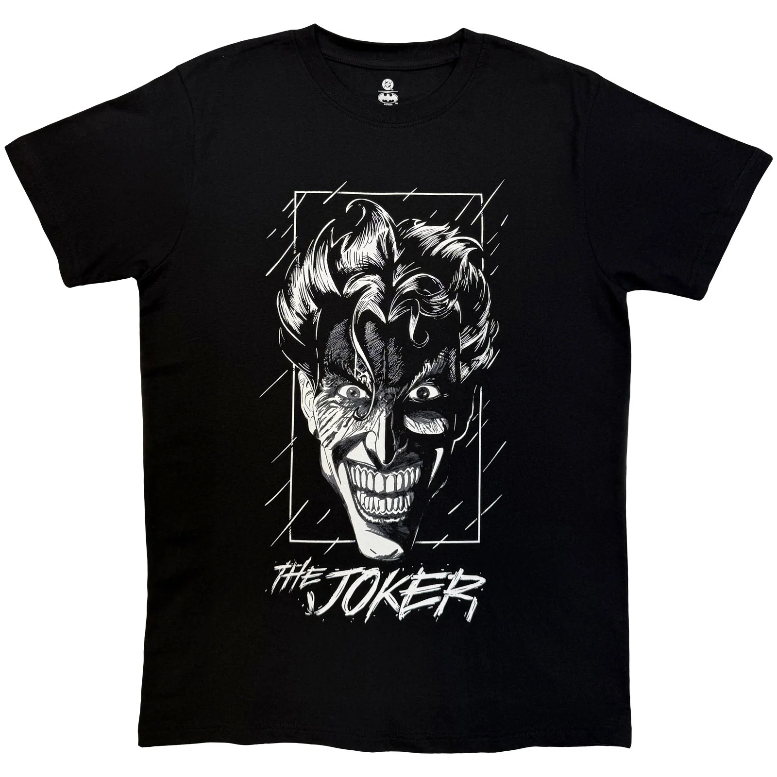 DC Comics Unisex T-Shirt: Joker Black & White Grin