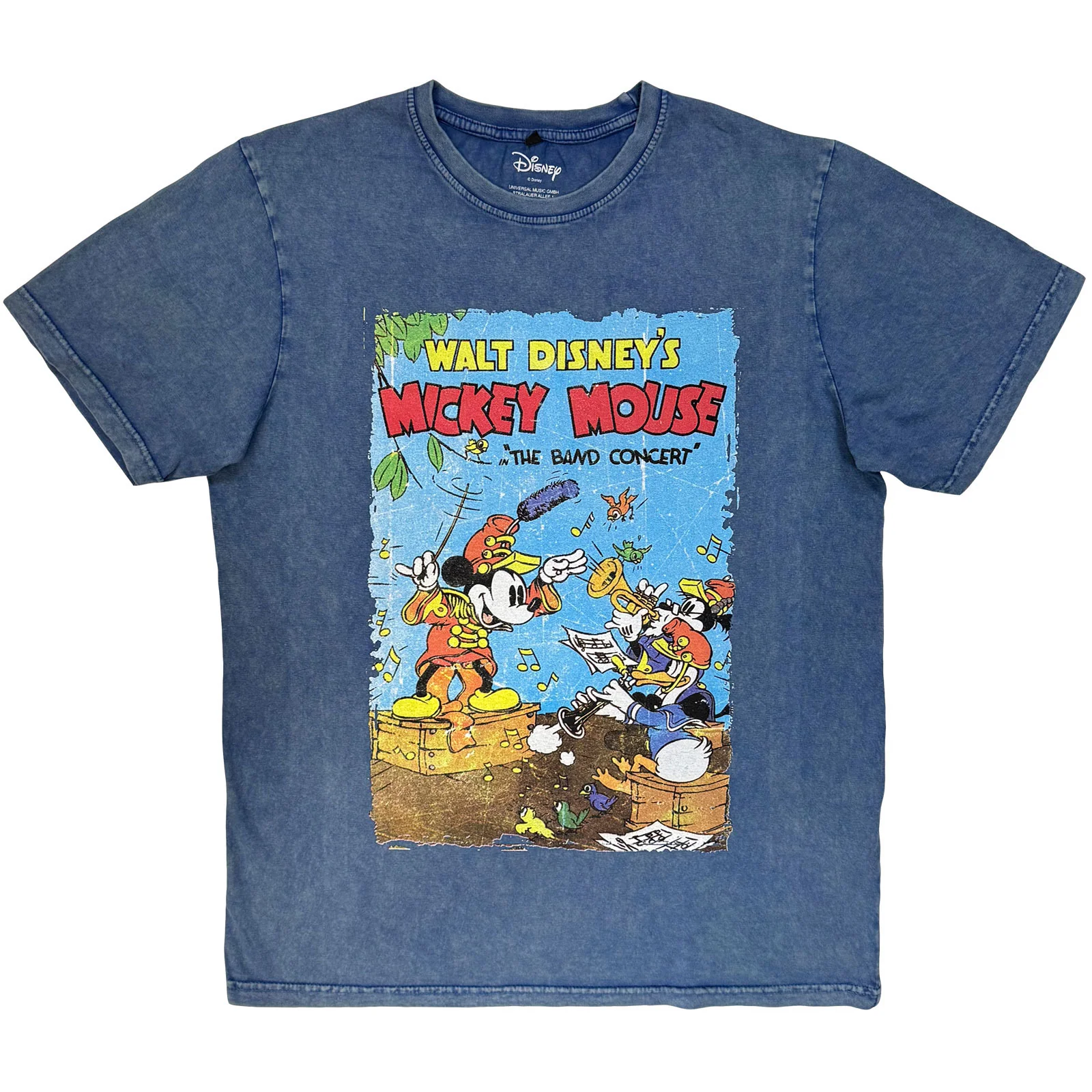 Disney Unisex Stone Wash T-Shirt: Mickey The Band Concert