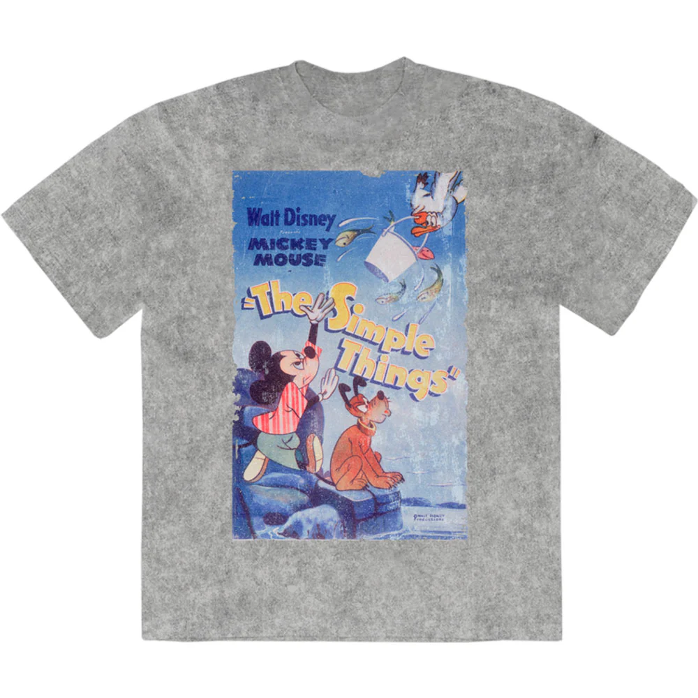 Disney Unisex Stone Wash T-Shirt: Mickey The Simple Things
