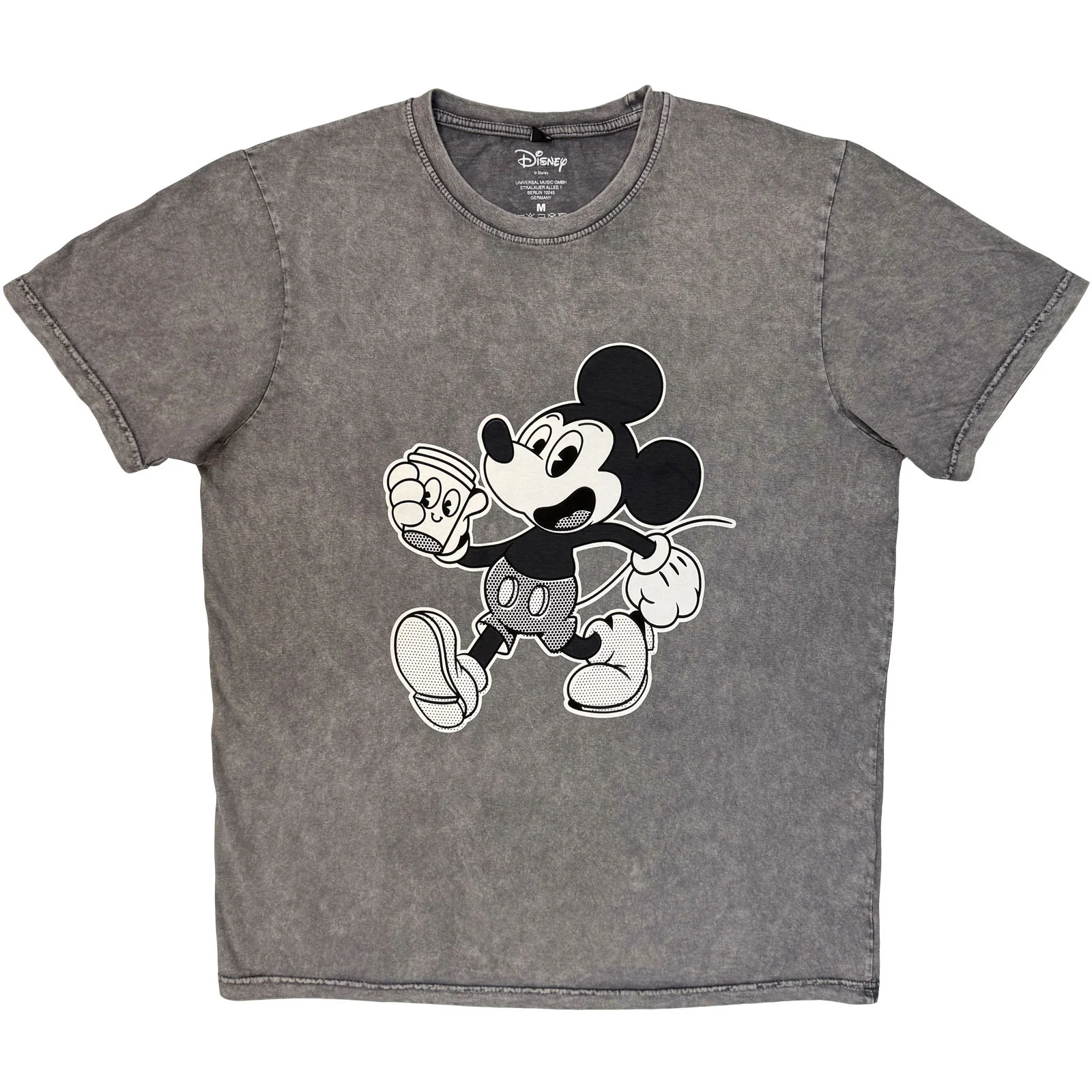 Disney Unisex Stone Wash T-Shirt: Mickey Vintage Walk