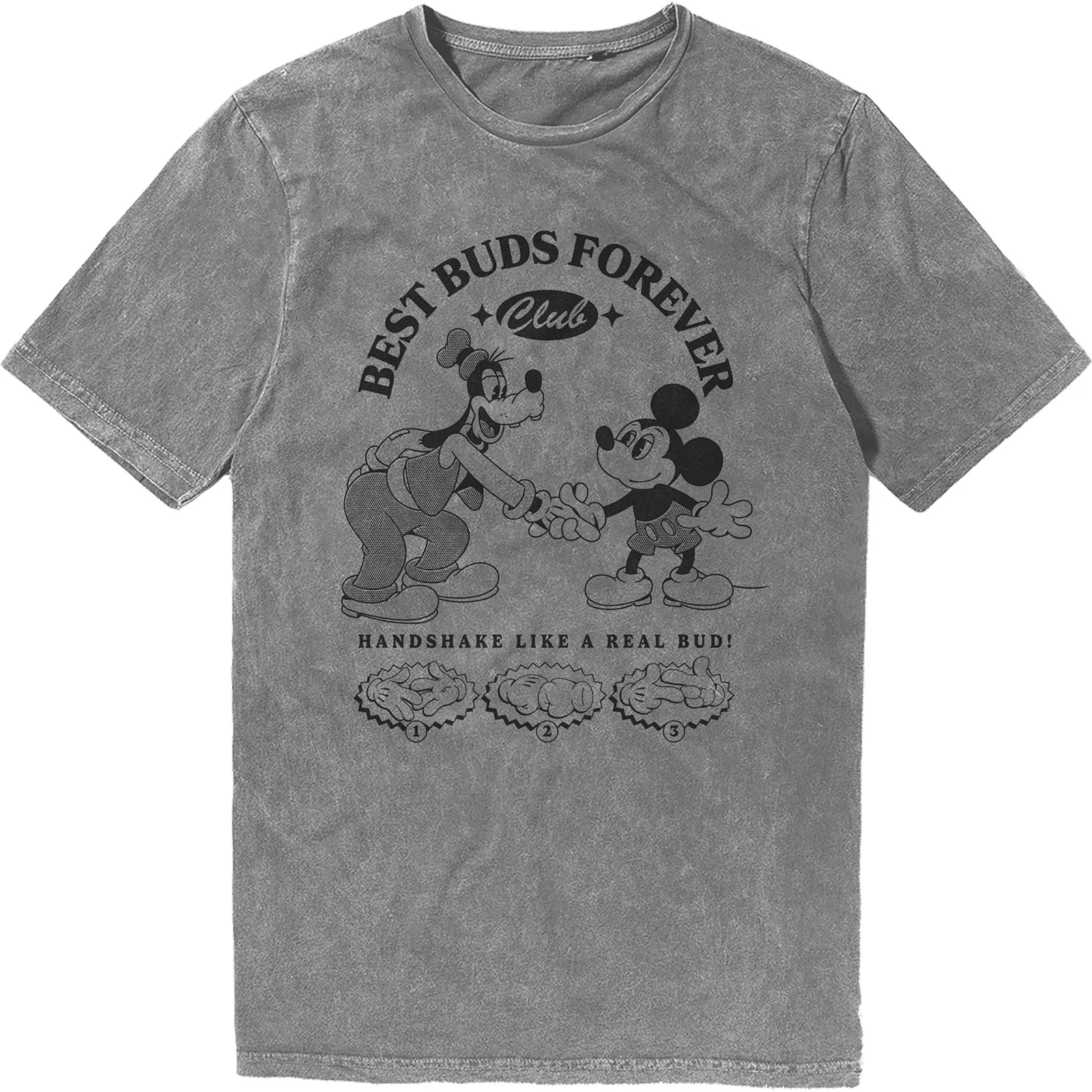 Disney Unisex Stone Wash T-Shirt: MM Best Buds Forever Club