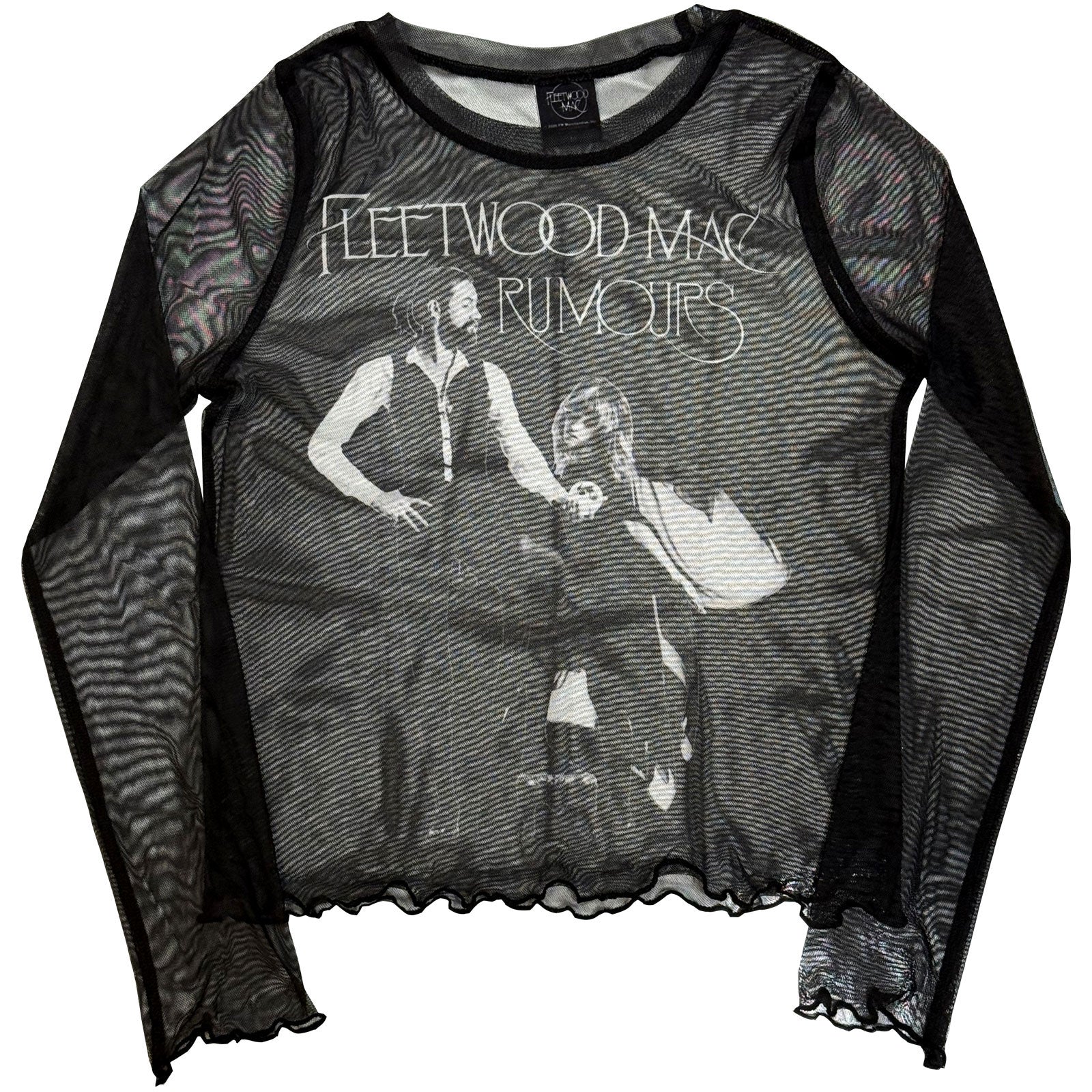 Fleetwood Mac Ladies Long Sleeve Mesh Crop Top: Rumours