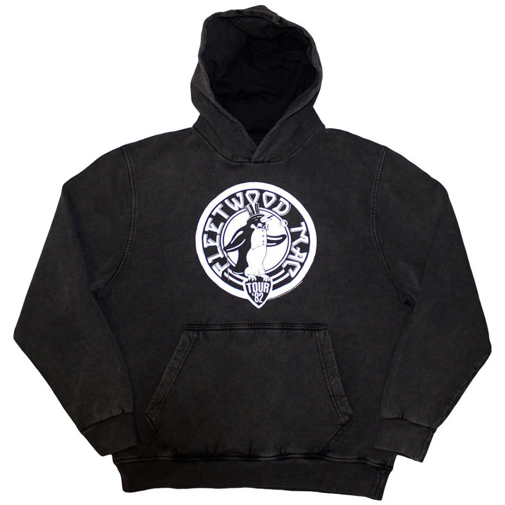 Fleetwood Mac Unisex Stone Wash Pullover Hoodie: Tour '82 Penguin