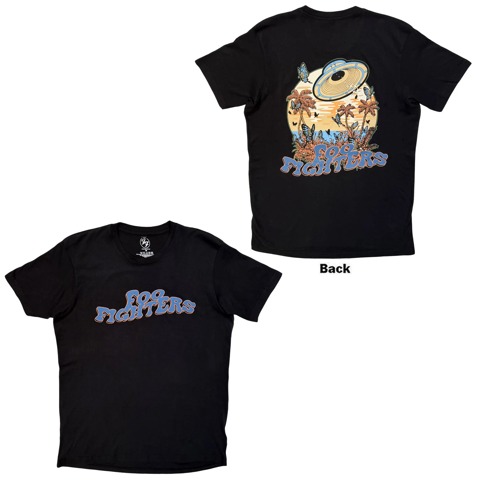 Foo Fighters Unisex Premium Carbon T-Shirt: Space Butterflies