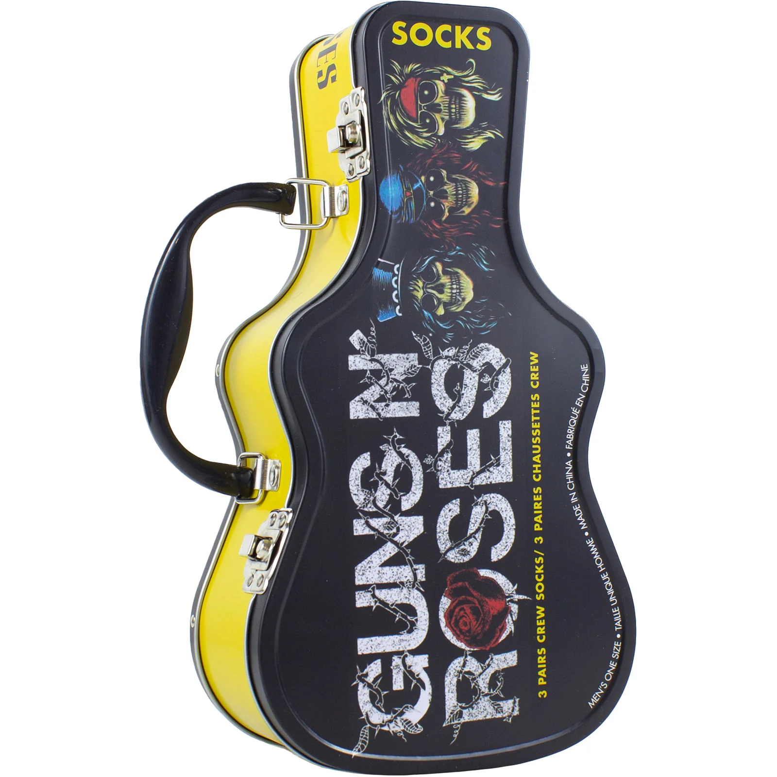 Guns N' Roses Unisex Sock Guitar Tin: Logos