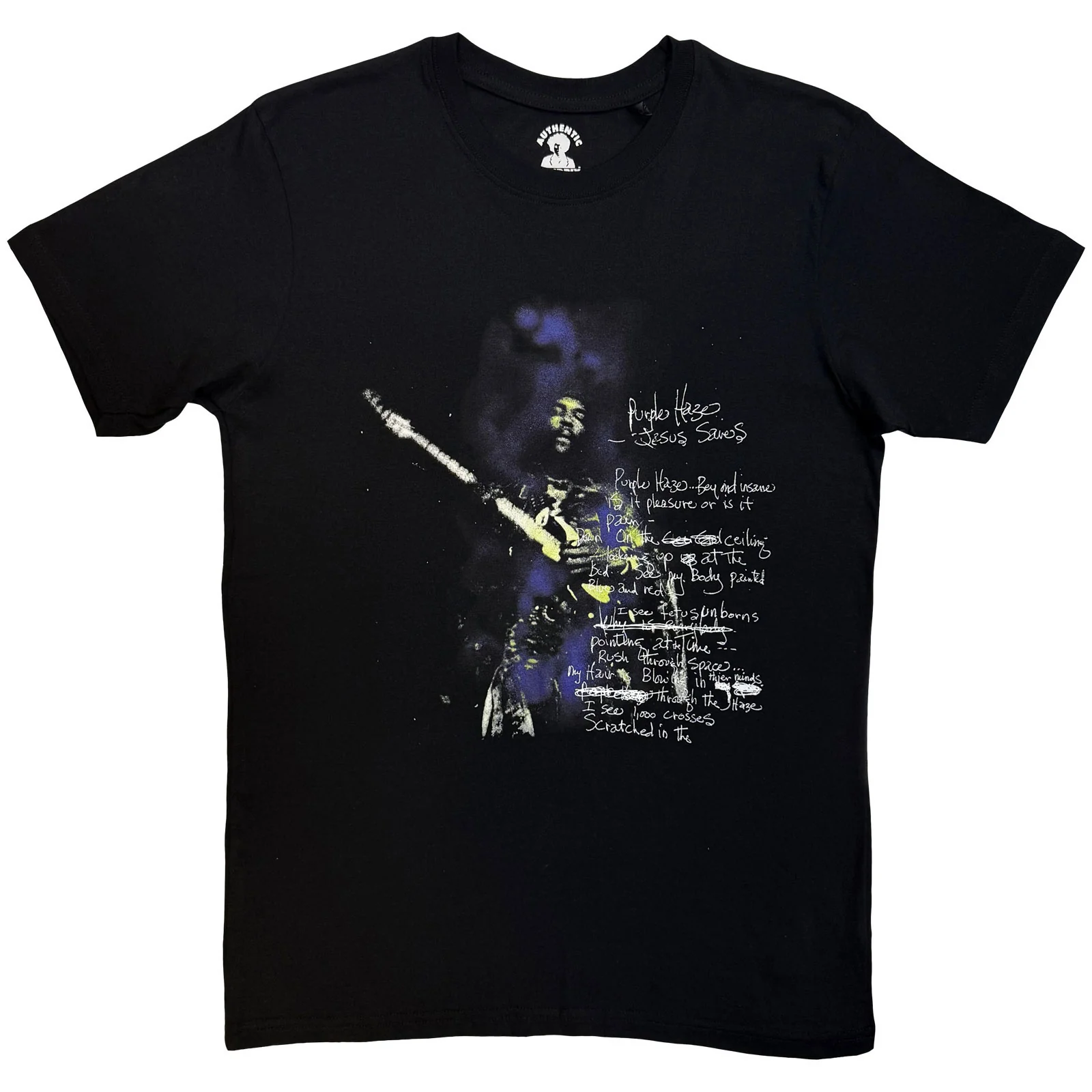 Jimi Hendrix Unisex T-Shirt: Purple Haze Lyrics
