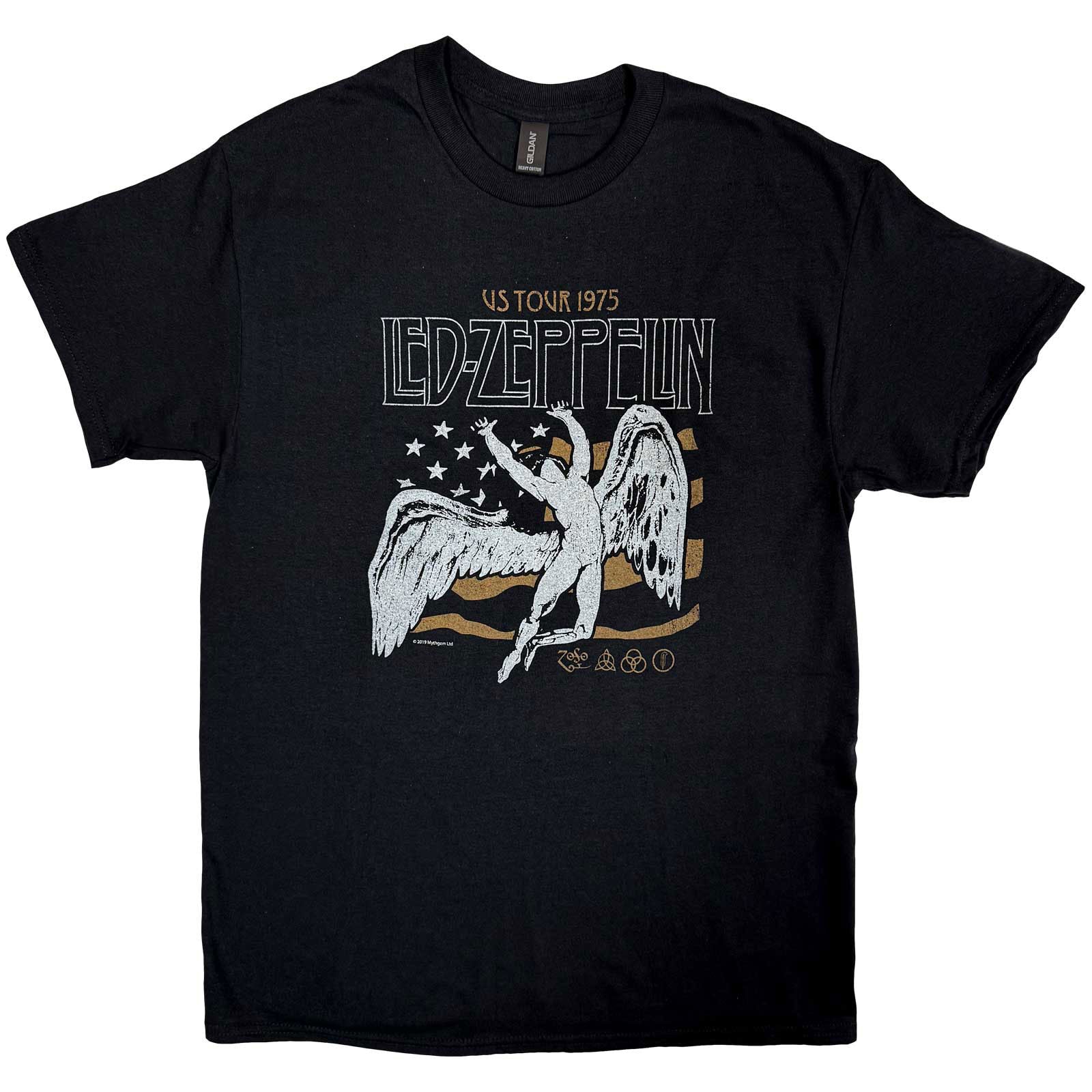 Led Zeppelin Unisex T-Shirt: US 1975 Tour Flag