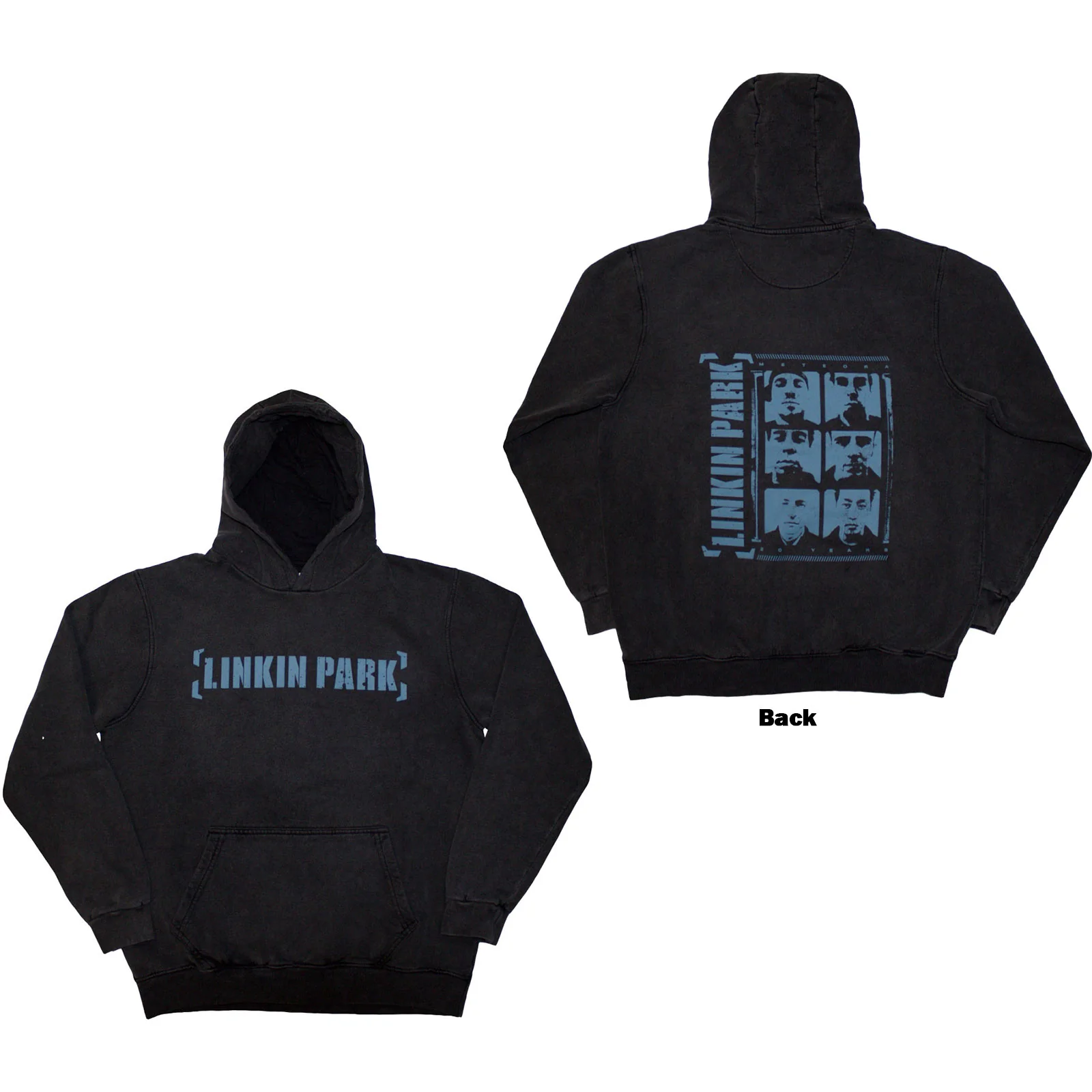 Linkin Park Unisex Stone Wash Pullover Hoodie: Meteora Portraits