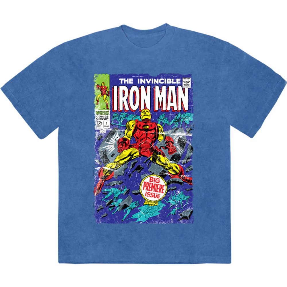 Marvel Comics Unisex Stone Wash T-Shirt: The Invincible Iron Man