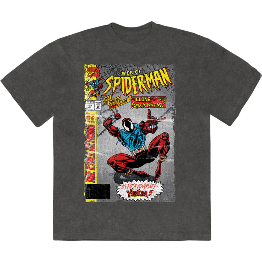 Marvel Comics Unisex Stone Wash T-Shirt: Web Of Spider-Man