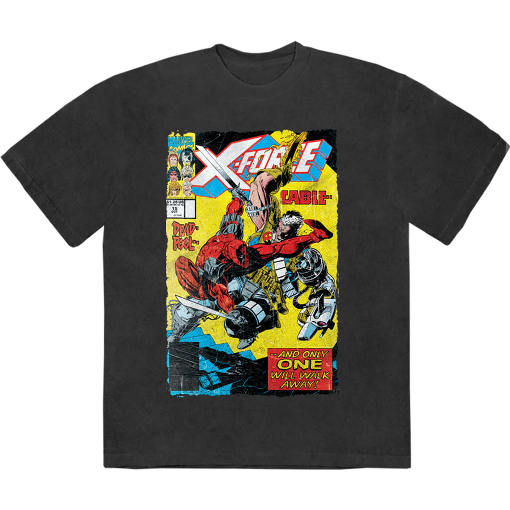 Marvel Comics Unisex Stone Wash T-Shirt: X-Force Cable & Deadpool