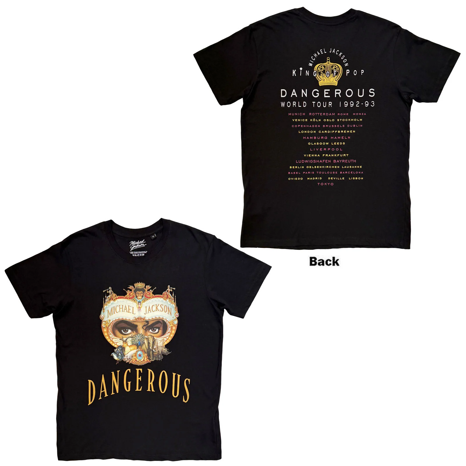 Michael Jackson Unisex T-Shirt: Dangerous World Tour