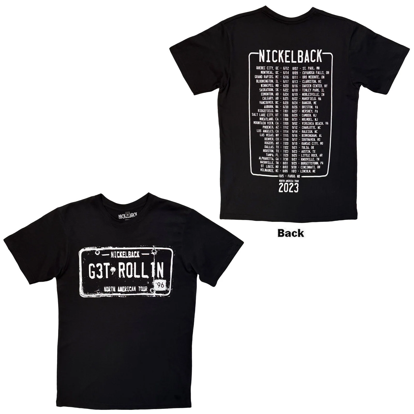 Nickelback Unisex Premium Carbon T-Shirt: Get Rollin' Tour