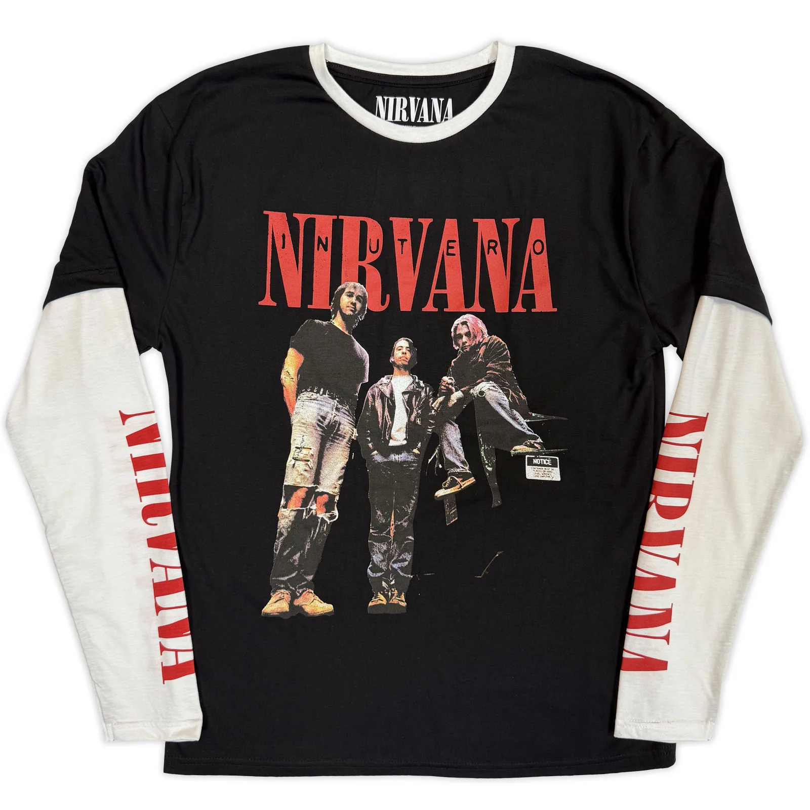 Nirvana Unisex Layered Long Sleeve T-Shirt: In Utero Band Photo