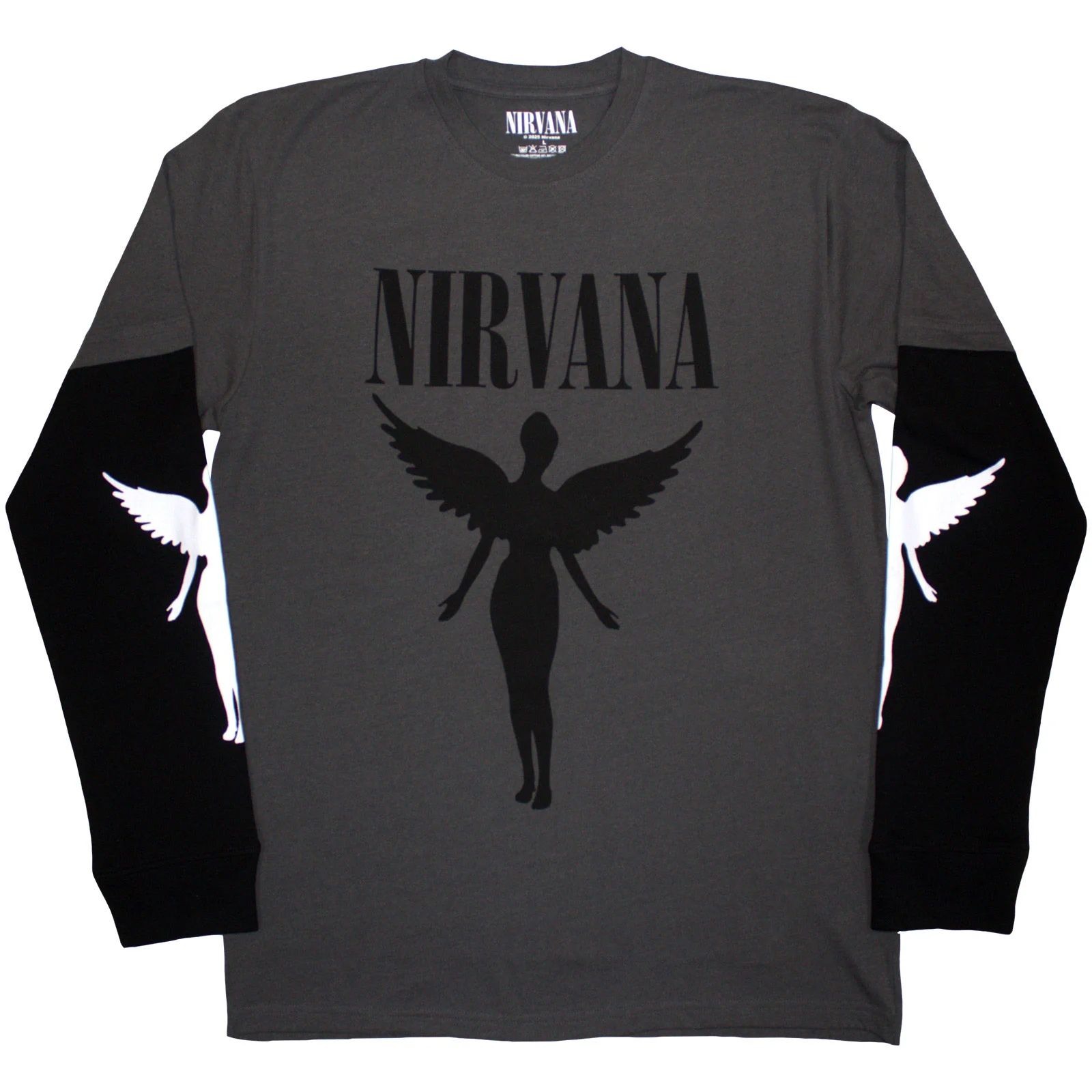 Nirvana Unisex Layered Long Sleeve T-Shirt: In Utero Mono