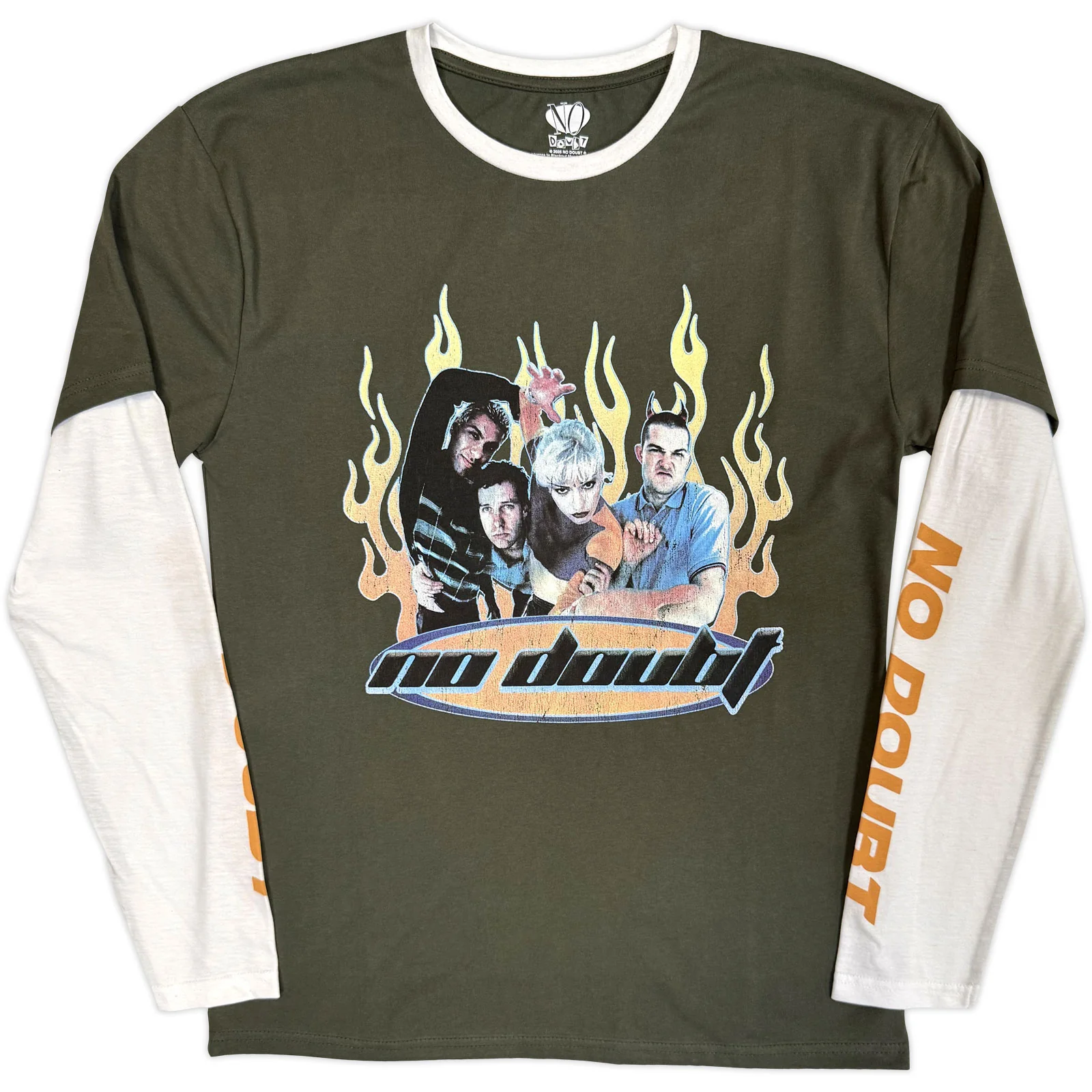 No Doubt Unisex Layered Long Sleeve T-Shirt: Flames
