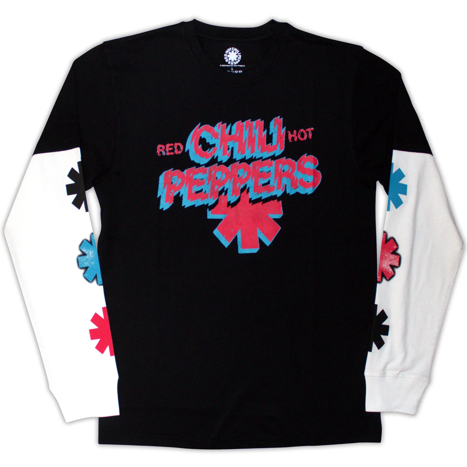 Red Hot Chili Peppers Unisex Layered Long Sleeve T-Shirt: Shock Logo