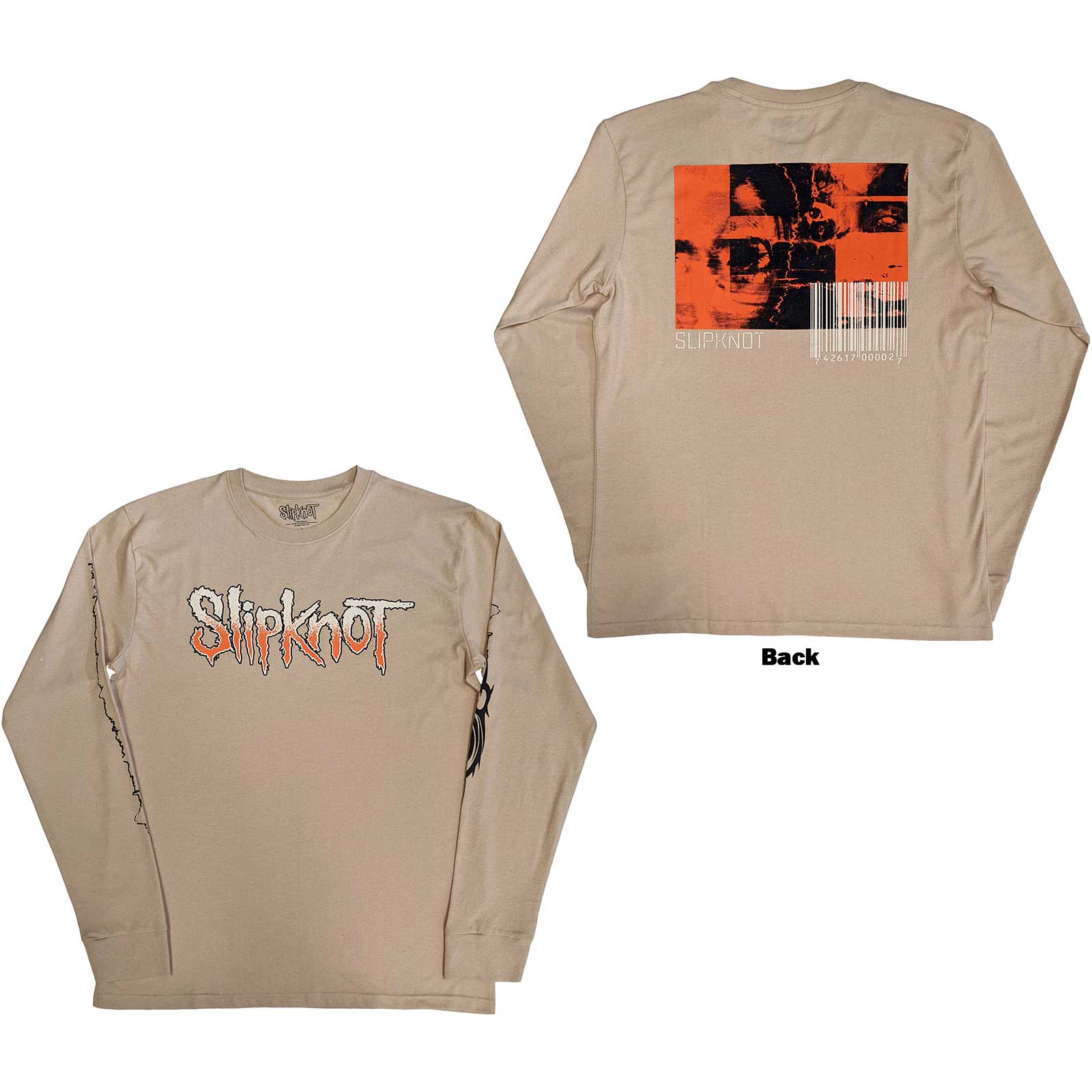 Slipknot Unisex Long Sleeve T-Shirt: The End, So Far Logo Barcode
