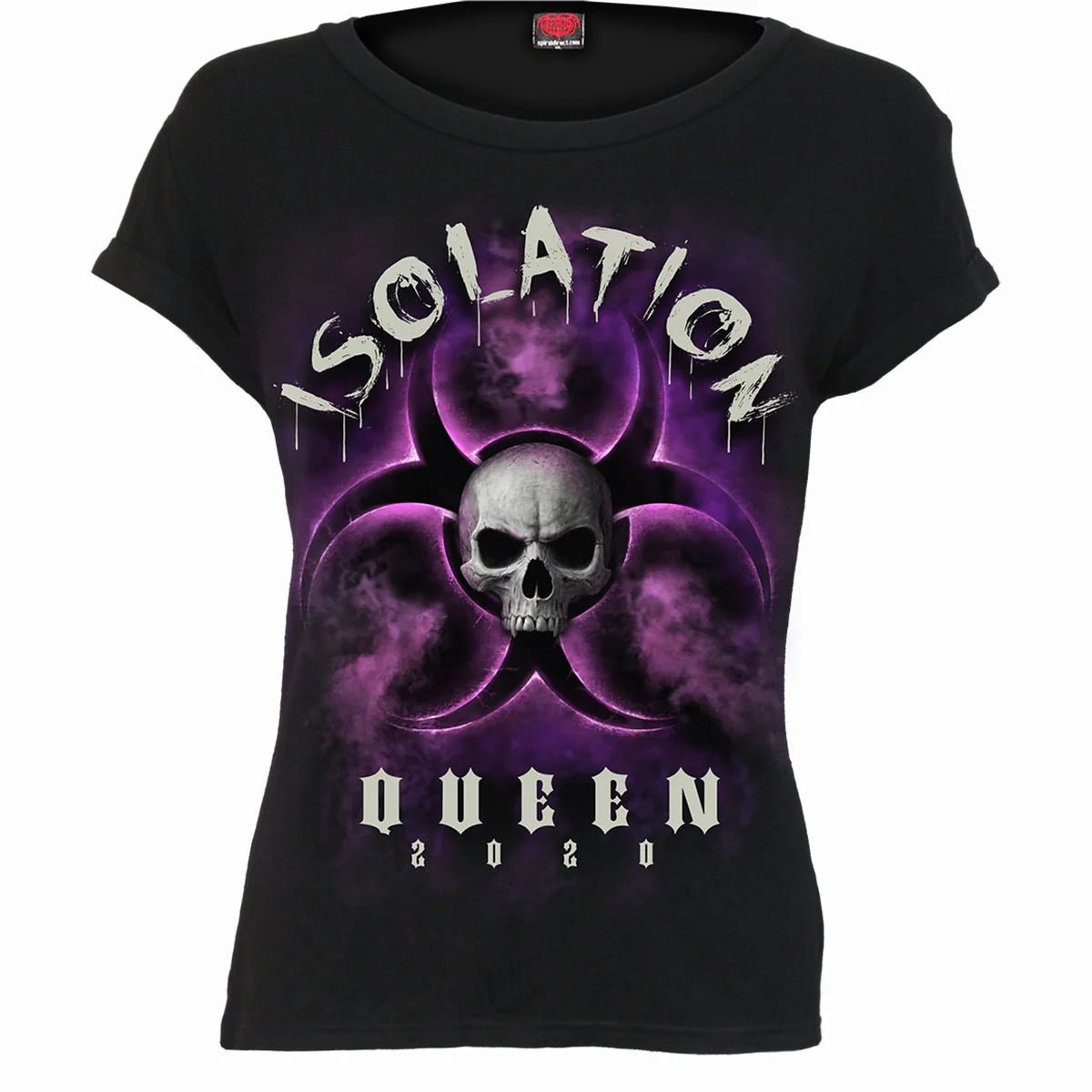 Spiral Ladies Boatneck Cap Sleeve T-Shirt: Isolation Queen