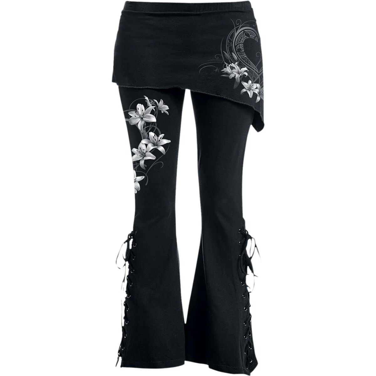 Spiral Ladies Boot Cut Leggings with Micro Skirt: Pure Of Heart