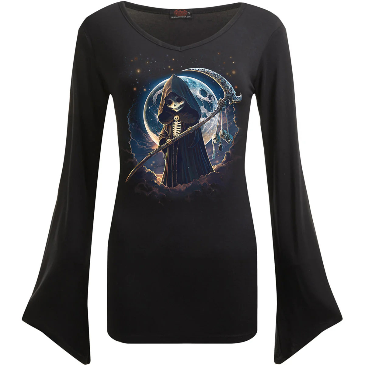 Spiral Ladies Gothic Sleeve T-Shirt: Reaperette