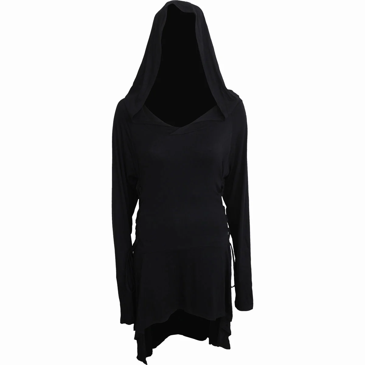 Spiral Ladies Hooded T-Shirt Dress: Plain