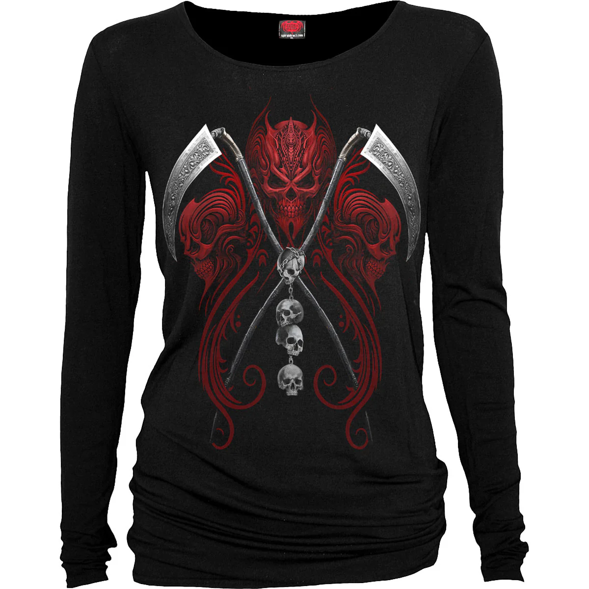 Spiral Ladies Long Sleeve Baggy T-Shirt: Reaperess - Image 2