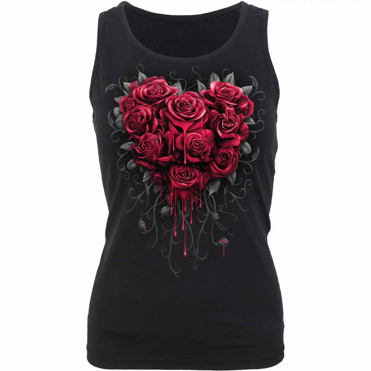 Spiral Ladies Razor Back Vest T-Shirt: Bleeding Heart