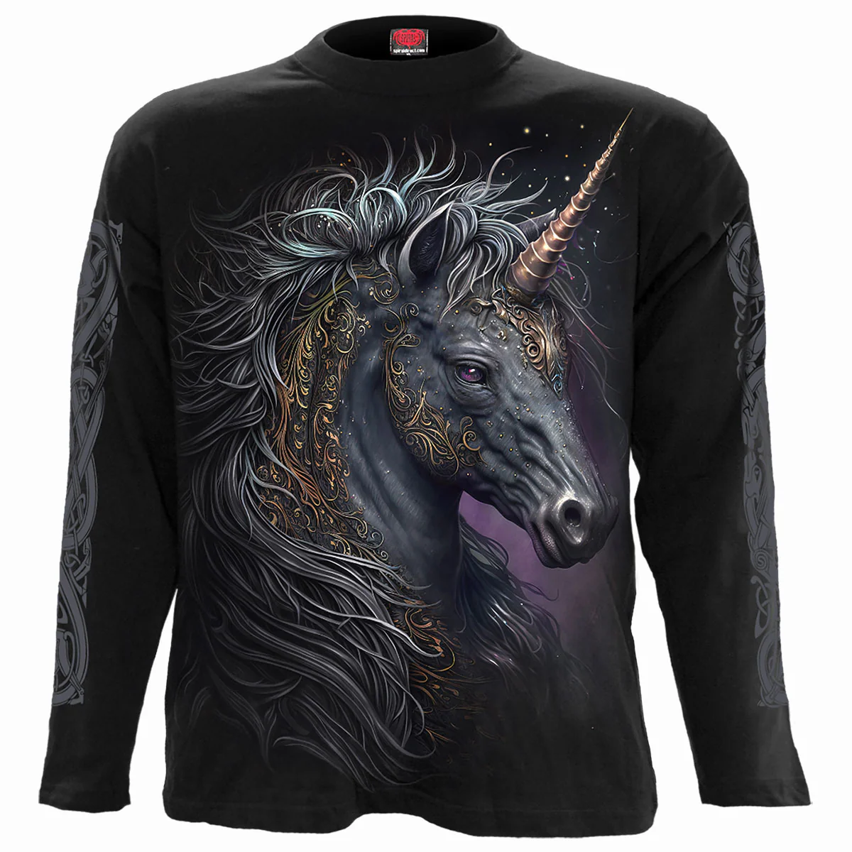 Spiral Unisex Long Sleeve T-Shirt: Celtic Unicorn