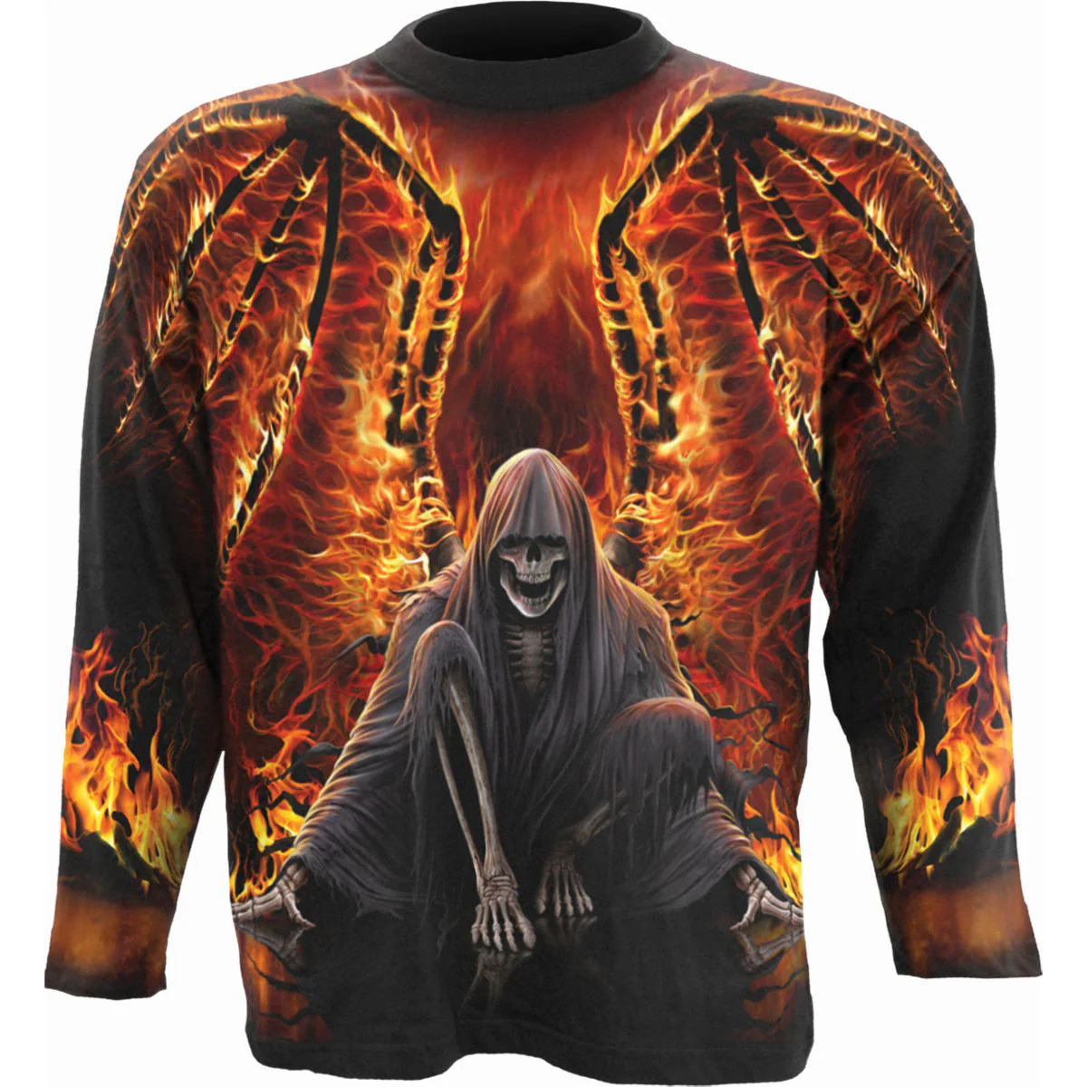 Spiral Unisex Long Sleeve T-Shirt: Flaming Death