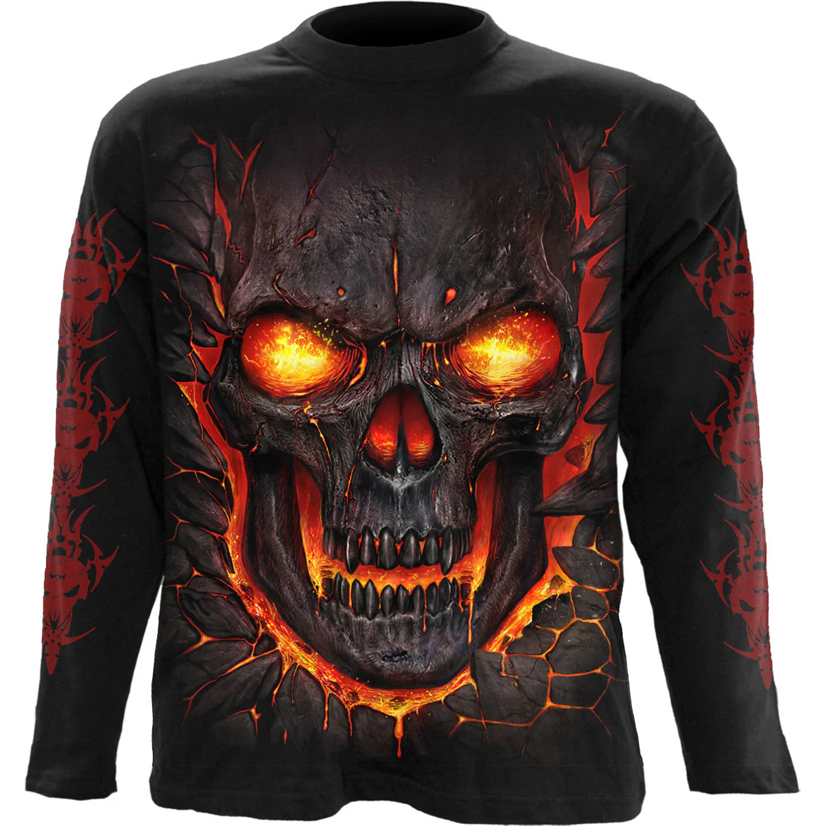 Spiral Unisex Long Sleeve T-Shirt: Skull Lava