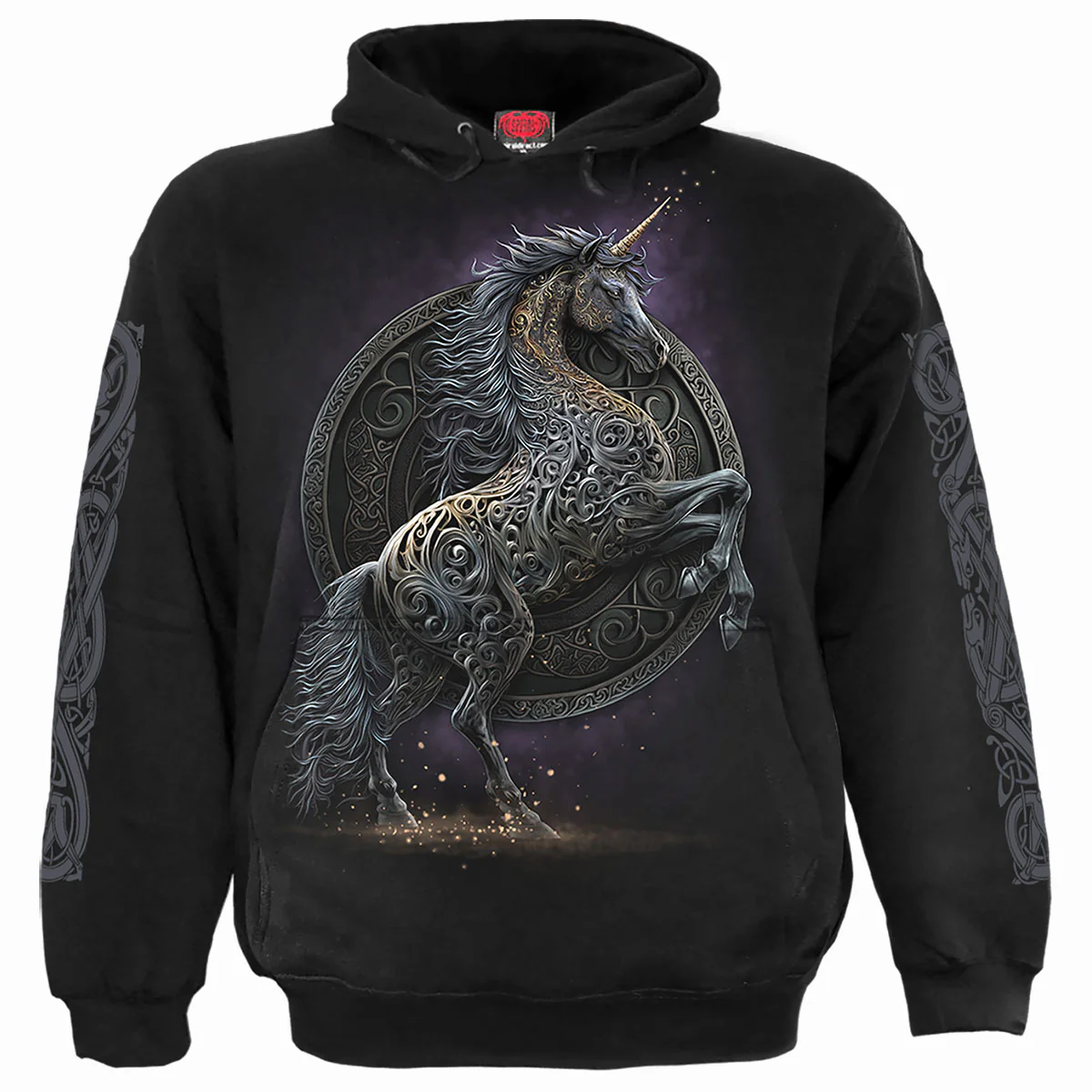 Spiral Unisex Pullover Hoodie: Celtic Unicorn