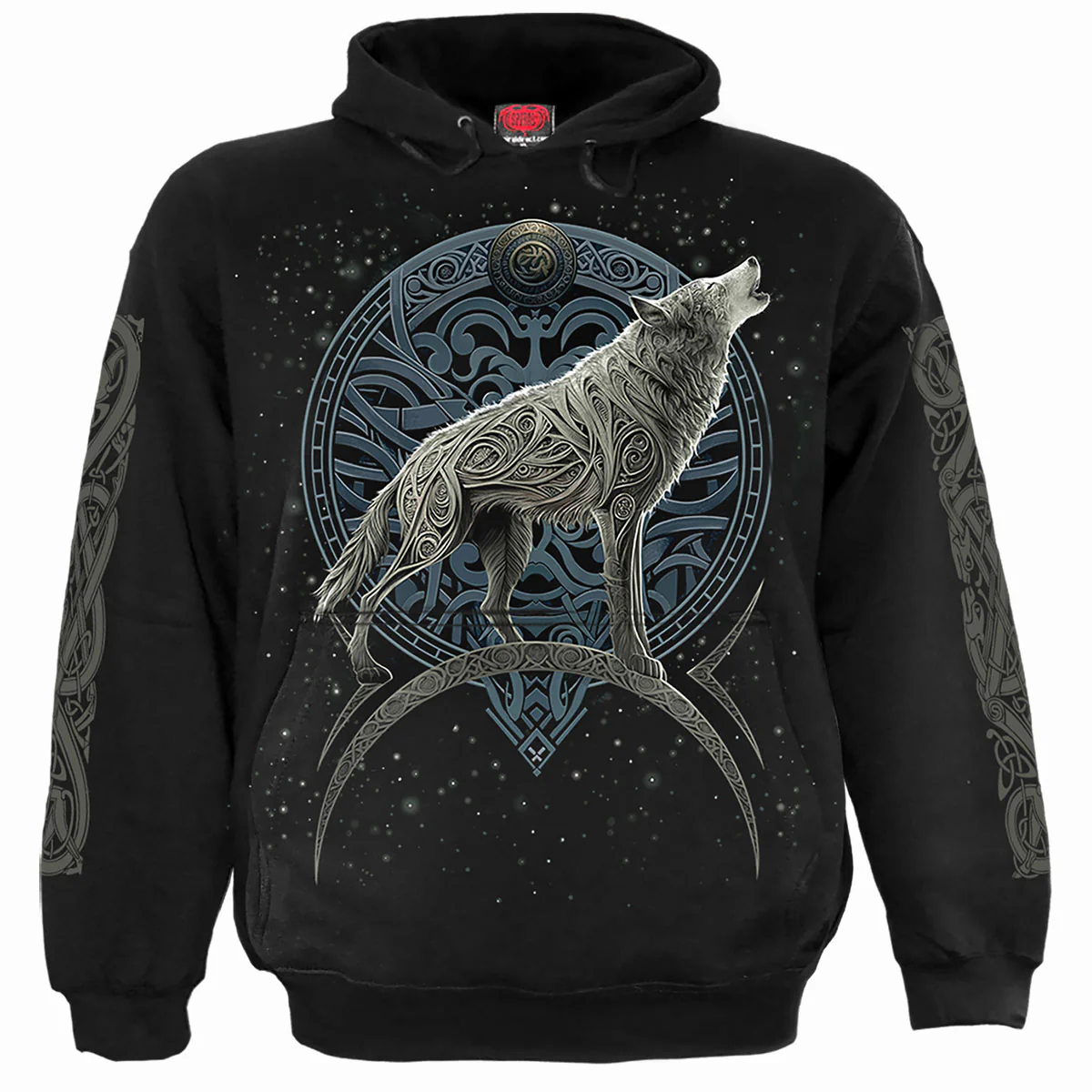 Spiral Unisex Pullover Hoodie: Celtic Wolf - Image 2